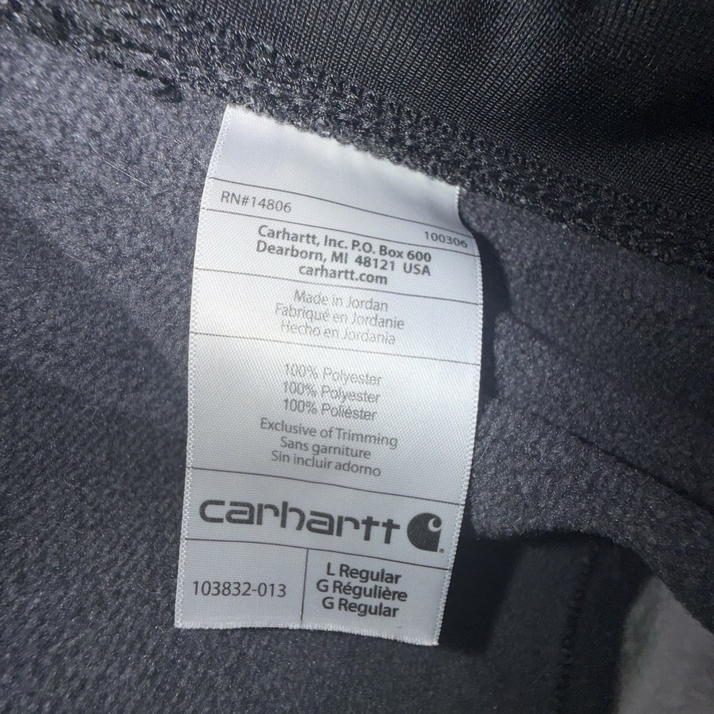 Carhartt Mens Full Zip Sweatshirt Jacket Size L work Polyester Knit - Picture 8 of 11